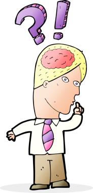 Çizgi filmci bir insan tarafından çizilmiş sorular soruyor.