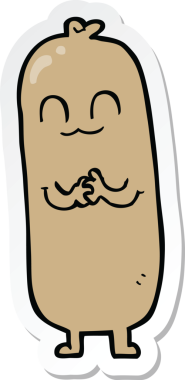 Bir insan tarafından çizilmiş bir sosisin çıkartması.