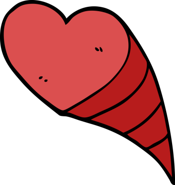 Bir insan tarafından çizilmiş aşk kalpleri.