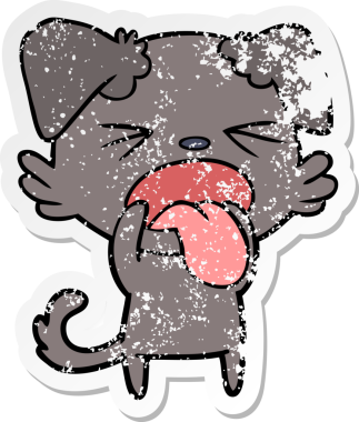 Bir insan tarafından çizilmiş iğrenç bir karikatür çıkartması.