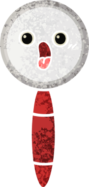 Bir insan tarafından çizilmiş bir büyüteçin retro çizim tarzı karikatürü