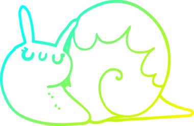 Bir insan tarafından çizilmiş tatlı bir salyangoz çizimi.