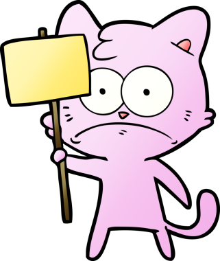 bir insan tarafından çizilmiş sinirli bir kedi.