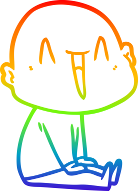 gökkuşağı gradyan çizimi mutlu bir çizgi kel adamın çizimi bir insan tarafından çizildi