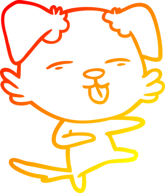 Bir insan tarafından çizilen çizgi film köpeğinin sıcak çizgi çizimi