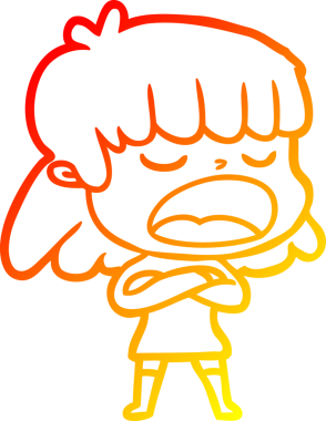 Bir insan tarafından yüksek sesle çizilmiş bir çizgi film kadını çizimi.