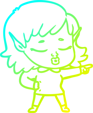 Bir insan tarafından çizilmiş güzel bir elf kızı çizimi.