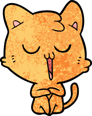 Bir insan tarafından çizilmiş çizgi film kedisi.