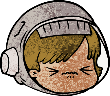 Bir insan tarafından çizilmiş astronot yüzü.