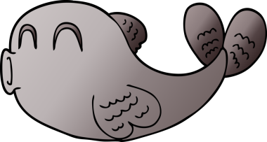 Bir insan tarafından çizilmiş bir balık karalaması.