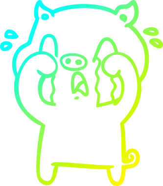 Bir insan tarafından çizilmiş ağlayan domuz çizgi filmi.