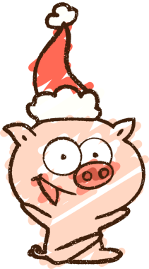 Bir insan tarafından çizilmiş neşeli domuz tebeşiri.