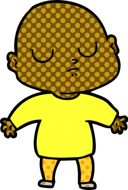 bir insan tarafından çizilmiş kel bir adam.