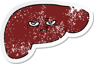 Bir insan tarafından çizilmiş karaciğerin sıkıntılı çıkartması.