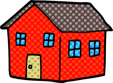 Bir insan tarafından çizilmiş geleneksel karalama evi.