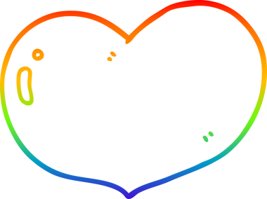 Gökkuşağı gradyan çizgi çizimi Bir insan tarafından çizilmiş bir aşk kalbi