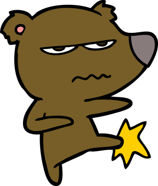 Bir insan tarafından çizilmiş kızgın ayı çizgi filmi.