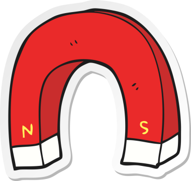 Bir insan tarafından çizilmiş bir karikatür mıknatısı.