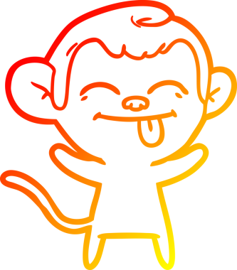 Bir insan tarafından çizilmiş komik çizgi maymun çizimi.