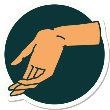 Bir insan tarafından çizilmiş geleneksel bir el dövmesi çıkartması.