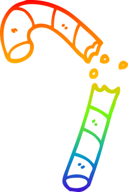 gökkuşağı gradyan çizgi çizimi bir insan tarafından çizilmiş bir xmas şeker kamışı