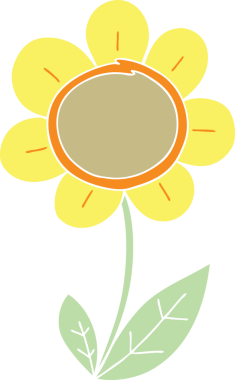 Bir insan tarafından çizilmiş garip bir karikatür papatyası.