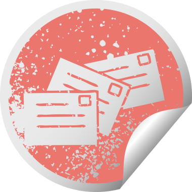 Bir insan tarafından çizilmiş bir harfin derisi soyulmuş dairesel etiket sembolü.