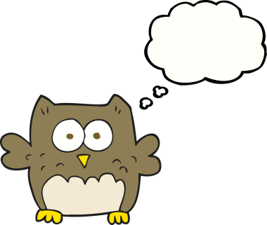 Bir insan tarafından çizilmiş serbest çizim baloncuk baykuş.