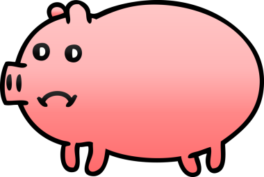 Bir insan tarafından çizilmiş rengarenk bir domuz karikatürü.