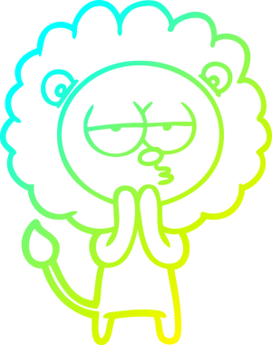 Bir insan tarafından çizilmiş bir karikatür aslanı çizimi.