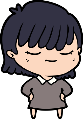 Bir insan tarafından çizilmiş karikatür kadın.