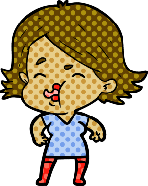 Bir insan tarafından çizilen karikatür kızı.