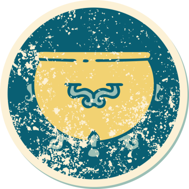 Bir insan tarafından çizilmiş bir kazanın sembolik dövmeli görüntüsü