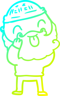 Soğuk gradyan çizgisi, sakallı bir adamın bir insan tarafından çizilmiş dili.