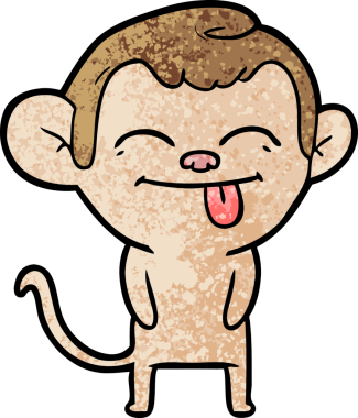 Bir insan tarafından çizilmiş komik çizgi maymun.