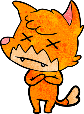 Bir insan tarafından çizilmiş şaşı tilki.