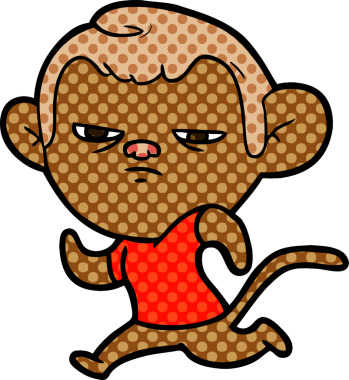 Bir insan tarafından çizilmiş çizgi maymun.