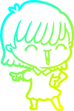 Bir insan tarafından çizilmiş bir karikatür kadın çizimi.