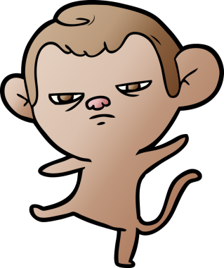 Bir insan tarafından çizilmiş sinir bozucu bir maymun.