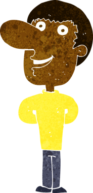 Bir insan tarafından çizilmiş mutlu bir adam.