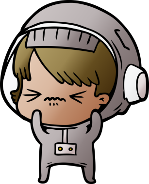 Bir insan tarafından çizilmiş astronot kadın.