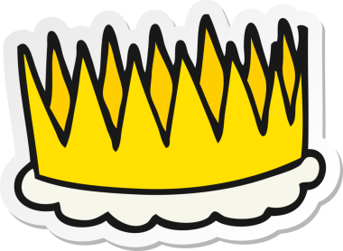 Bir insan tarafından çizilmiş bir karikatür tacı.