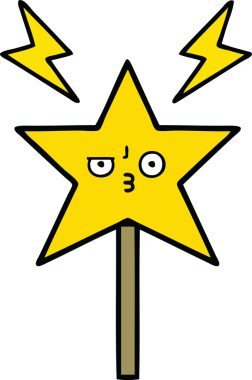 Bir insan tarafından çizilmiş sihirli bir değnek.