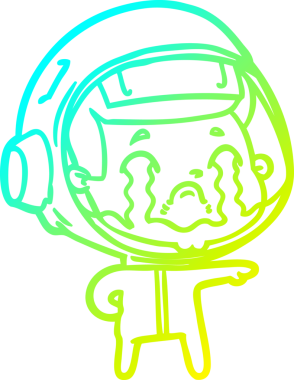 Bir insan tarafından çizilmiş ağlayan astronot çizgi filmi.