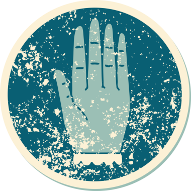 Bir insan tarafından çizilmiş sembolik dövmeli bir el resmi