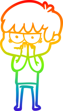 Gökkuşağı gradyan çizgi çizimi Bir insan tarafından çizilmiş bir çizgi film çocuğu