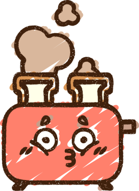 Bir insan tarafından çizilen tost makinesi tebeşiri