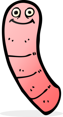 Bir insan tarafından çizilmiş bir solucan.
