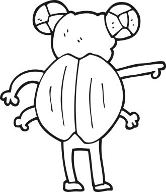 Bir insan tarafından çizilmiş siyah beyaz karikatür.