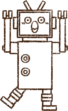 Bir insan tarafından çizilen Çılgın Robot Kömürü
